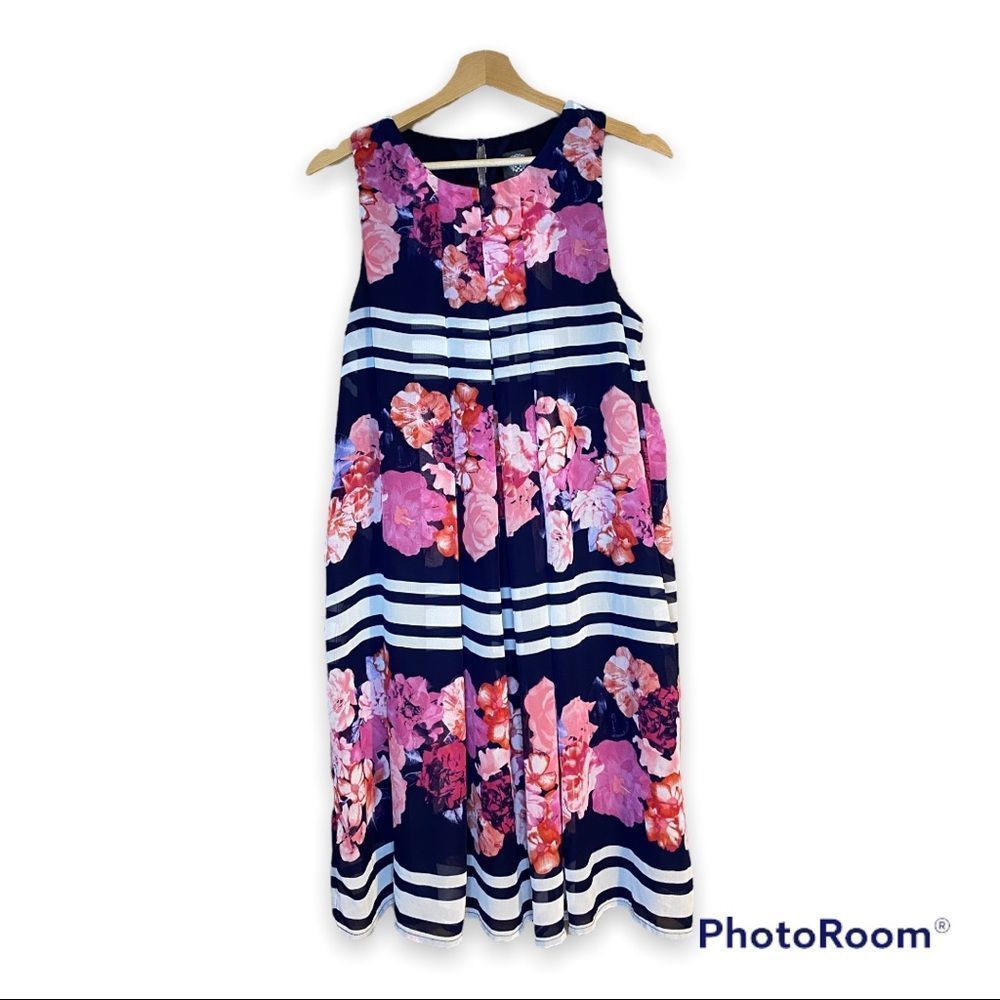 Vince Camuto Floral Print Swing Dress Sz M